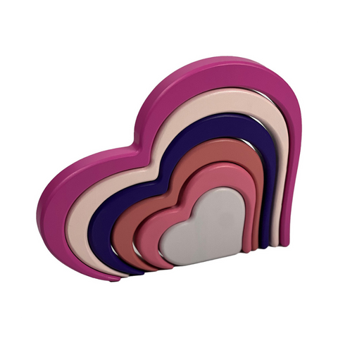 Delicate heart ornament with loving colours pink, rose & Purple