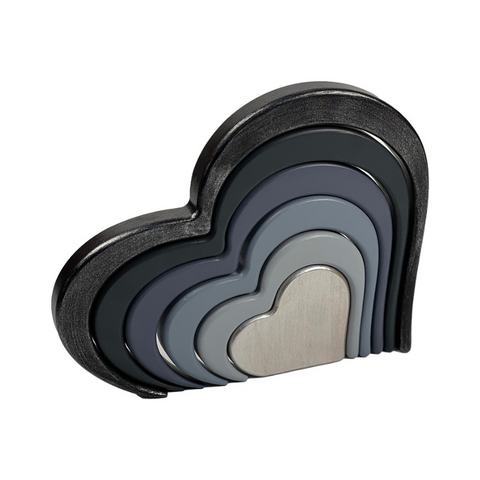 Dual-tone heart: mix of black and grey shades